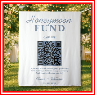 Tenture Cadeau de Lune de Miel Mariage Dusty Blue Code Q