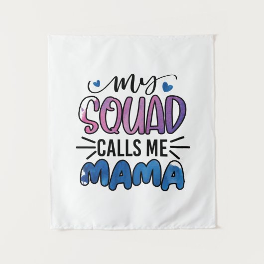Tenture Cadeau de mère Mon équipe m'appelle Mama (Devant)