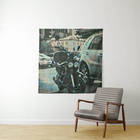 Tenture Cadeau de moto vintage (En situation)