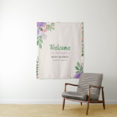 Tenture Cadeau de Naissance Bébé Fleur de Violette Bisous  (En situation)