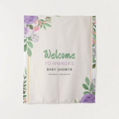 Tenture Cadeau de Naissance Bébé Fleur Violette Baisers de (Devant)