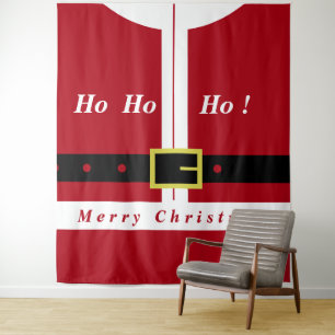 Tenture Cadeau de Noël Père Noël - Votre nom de texte