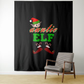Tenture Cadeau de Noël Tante Elf (En situation)