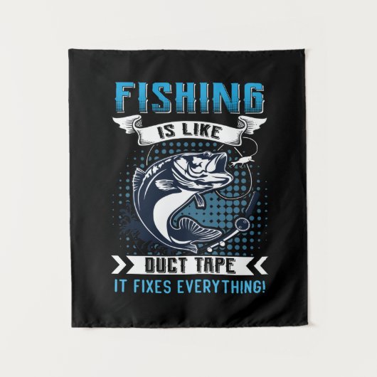 Tenture Cadeau de pêche de Fisher Répare Tout (Devant)