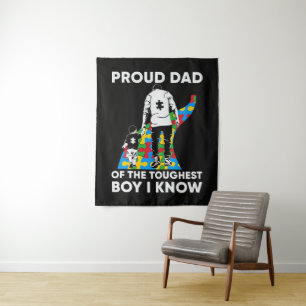 Tenture Cadeau de puzzle pour papa pour la sensibilisation