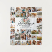 Tenture Cadeau grand-mère multi photo beau floral  (Devant)