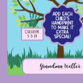 Tenture Cadeau personnalisé pour grand-mère avec empreinte