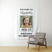 Tenture Cadeau photo de garde de l'anniversaire d'une étap (En situation)