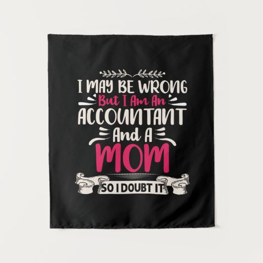 Tenture Cadeau pour comptable | Comptable et une maman (Devant)