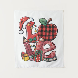 Tenture Cadeau pour Enseignant Joyeux Noël Amour