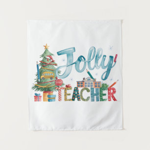 Tenture Cadeau pour Enseignant Joyeux Noël Enseignant Jo
