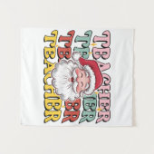Tenture Cadeau pour Enseignant | Père Noël Enseignant (Devant (Horizontal))