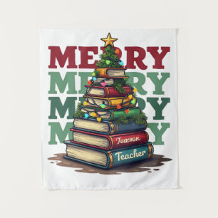 Tenture Cadeau pour l'enseignant Livres de Noël pour l'e