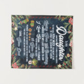 Tenture Cadeau pour ma fille, Lettre de Noël à ma fille (Devant (Horizontal))