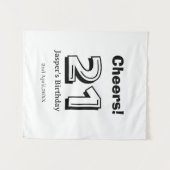 Tenture Cadeaux de 21 ans avec nom en lettres grasses pour (Devant (Horizontal))