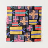 Tenture Cadeaux multicolores Aquarelle transparente (Devant (Horizontal))