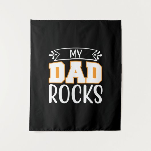 Tenture Cadeaux papa | Mon père Rocks (Devant)