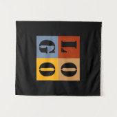 Tenture Cadeaux Personnalisés Modernes Mignons Noir Simple (Devant (Horizontal))