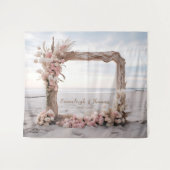 Tenture Cadre Carré en bois flotté d'élégance blanchie (Devant (Horizontal))