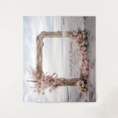 Tenture Cadre Carré en bois flotté d'élégance blanchie (Devant)