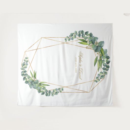 Tenture Cadre de mariage en or Fleur de Eucalyptus Luxe (Devant (Horizontal))