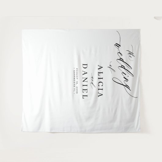 Tenture Cadre de mariage moderne noir et blanc élégant (Devant (Horizontal))