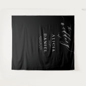 Tenture Cadre de mariage moderne noir et blanc élégant (Devant (Horizontal))