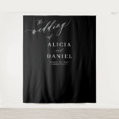 Tenture Cadre de mariage moderne noir et blanc élégant (Devant)