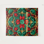 Tenture Cadre de vacances rouge vert (Devant (Horizontal))