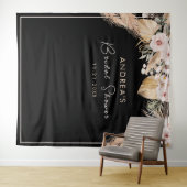 Tenture Cadre noir Pampas Grass Fête des mariées fond (En situation (horizontale))