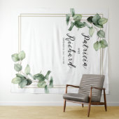 Tenture Cadre Or Verdure Eucalyptus Mariage fond (En situation (horizontale))