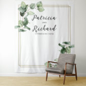 Tenture Cadre Or Verdure Eucalyptus Mariage fond (En situation)