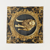 Tenture Cadre ornemental noir et or Wolf (Devant (Horizontal))