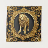 Tenture Cadre ornemental noir et or Wolf (Devant)