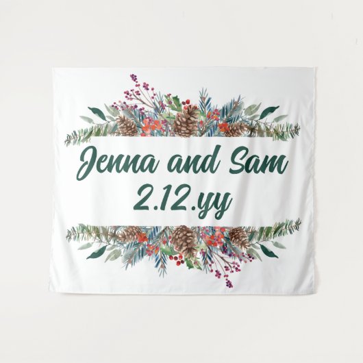 Tenture Cadre personnalisé Classique Mariage d'hiver Booth (Devant (Horizontal))