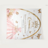 Tenture Cadre Quinceanera | Floral Blush Pink Gown (Devant (Horizontal))