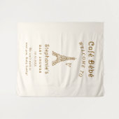 Tenture Cafe Bebe Coffee Baby Shower Fabric Welcome Sign (Devant (Horizontal))