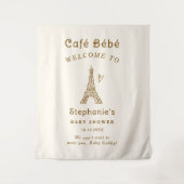 Tenture Cafe Bebe Coffee Baby Shower Fabric Welcome Sign (Devant)