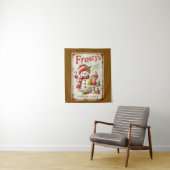 Tenture Café d'hiver Noël bonhomme de neige cool art rusti (En situation)