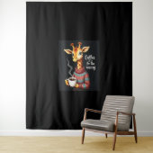 Tenture Café est pour Weary Funny Giraffe Lover café (En situation)