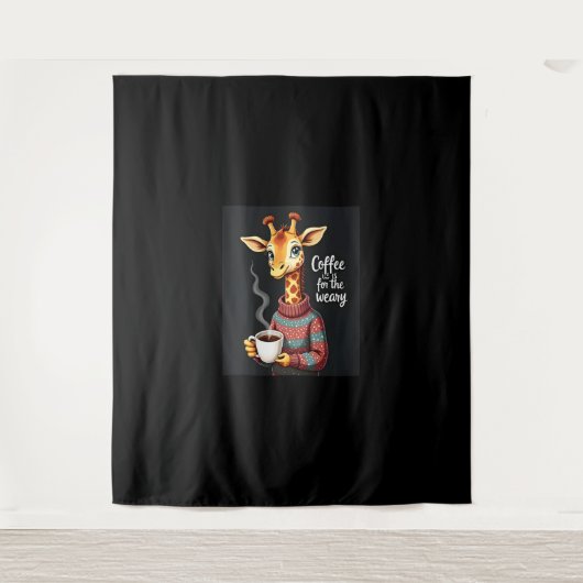 Tenture Café est pour Weary Funny Giraffe Lover café (Devant)
