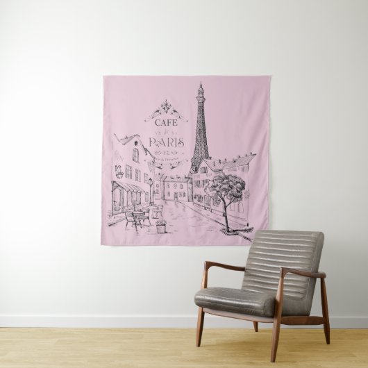 Tenture Café Paris Tapestry (En situation)
