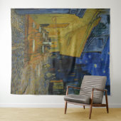 Tenture Café Terrasse à la nuit par Vincent van Gogh (En situation (horizontale))
