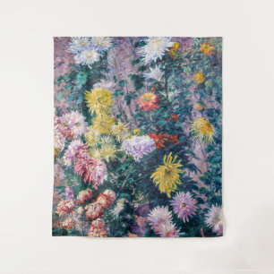 Tenture Caillebotte - Chrysanthèmes blanc et jaune