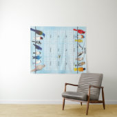 Tenture Calendrier des oiseaux jardins 2026 (En situation (horizontale))
