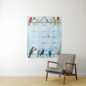 Tenture Calendrier des oiseaux jardins 2026 (En situation)
