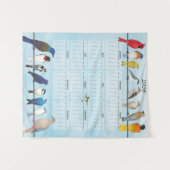 Tenture Calendrier des oiseaux jardins 2026 (Devant (Horizontal))
