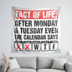 Tenture Calendrier Fact of Life dit WTF Humour