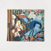 Tenture Calico Cat Dragon Rouge (Devant (Horizontal))