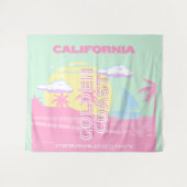 Tenture Californie, Plage, Travel Art, Preppy (Devant (Horizontal))